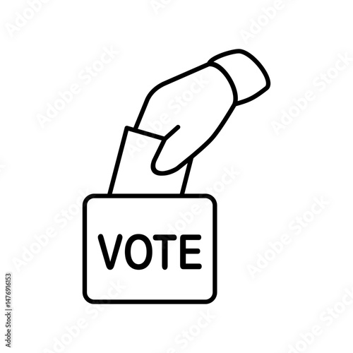 vote icon, flat style pictogram icon for ui or ux mobile app, vector illustration logo symbol design, isolated on white
