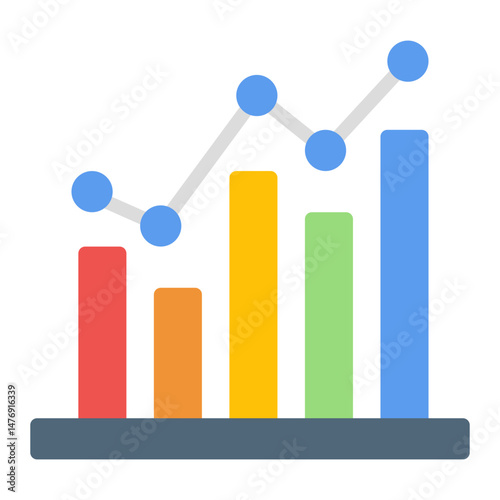 Statistics icon vector image. Can be used for Market Research.