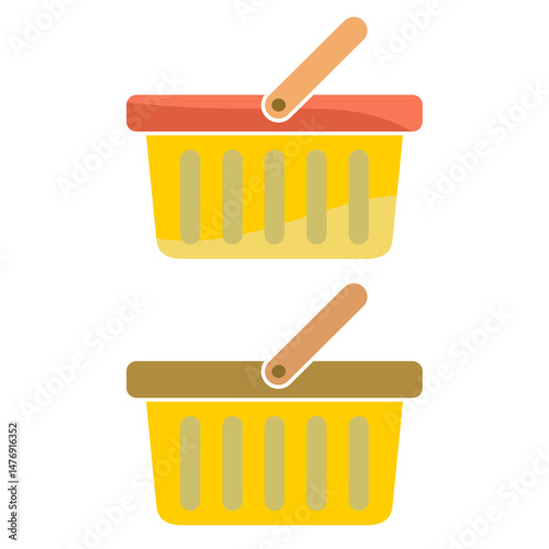 basket icon, flat style pictogram icon for ui or ux mobile app, vector illustration logo symbol design, isolated on white