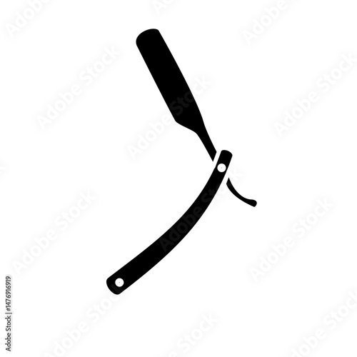 Barber razor blade icon, flat style pictogram icon for ui or ux mobile app, vector illustration logo symbol design, isolated on white