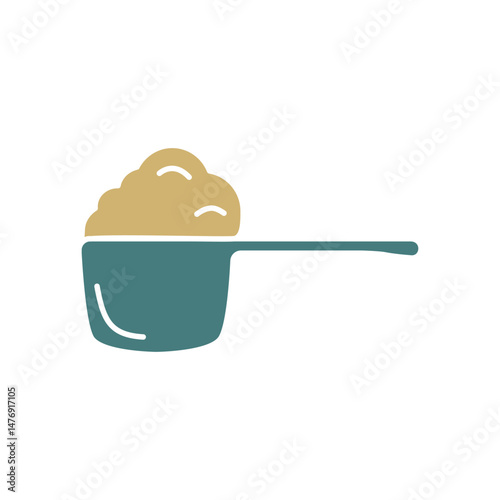 measuring spoon icon, simple flat style, logo template sign symbol vector illustration pictogram, for ui or ux isolated on white for mobile app, editable