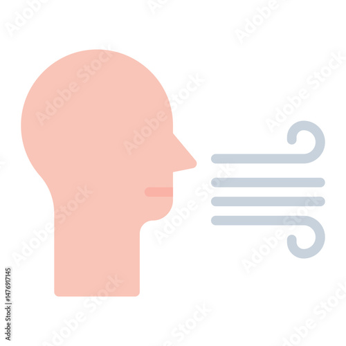 Smoke Inhalation icon vector image. Can be used for Smoking.