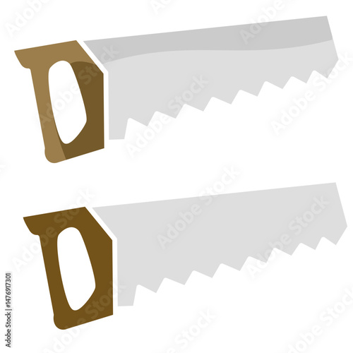 hand saw icon, flat style pictogram icon for ui or ux mobile app, vector illustration logo symbol design, isolated on white