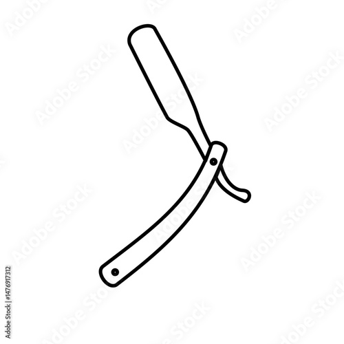 Barber razor blade icon, flat style pictogram icon for ui or ux mobile app, vector illustration logo symbol design, isolated on white