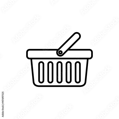 basket icon, flat style pictogram icon for ui or ux mobile app, vector illustration logo symbol design, isolated on white