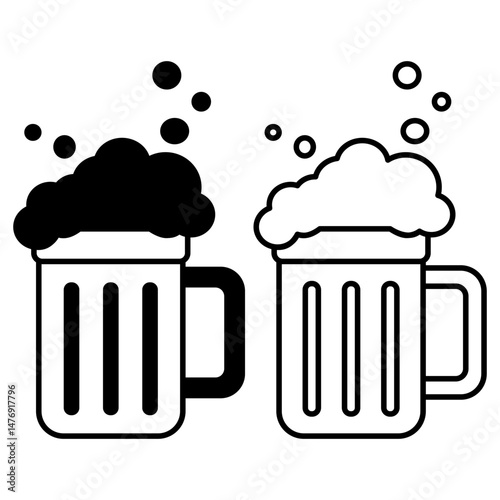 beer icon, simple flat style, illustration, logo sign symbol pictogram template, for ui or ux isolated on white for mobile app, editable