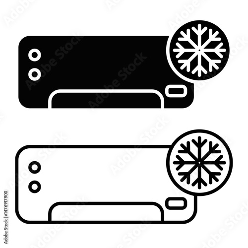 Air Conditioner Icon - AC Icon, simple flat style, illustration, logo sign symbol pictogram template, for ui or ux isolated on white for mobile app, editable