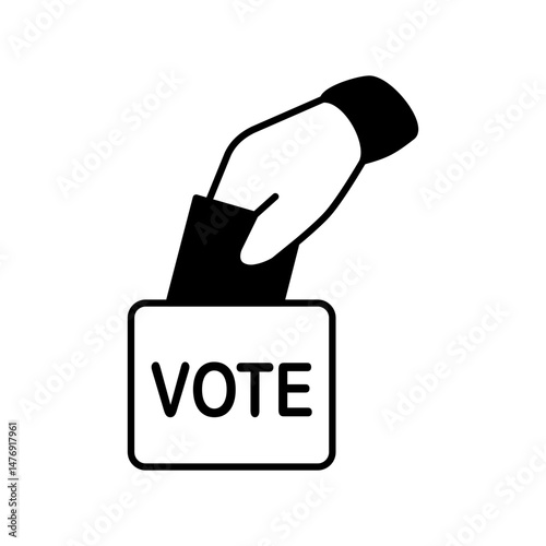 vote icon, flat style pictogram icon for ui or ux mobile app, vector illustration logo symbol design, isolated on white