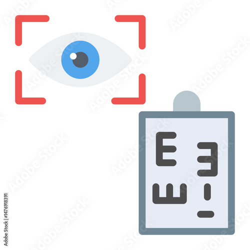 Eye Exam icon vector image. Can be used for Medical Tests.