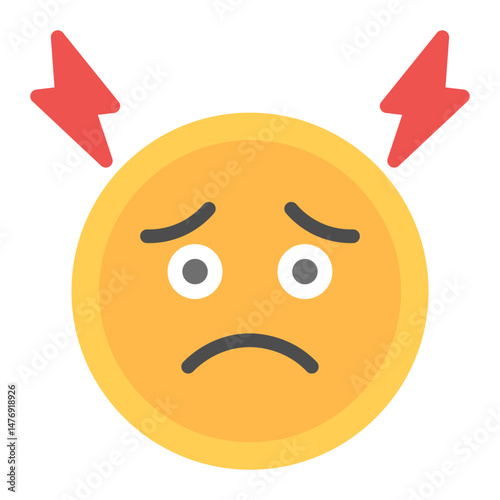 Anxious icon vector image. Can be used for Human Emotions.
