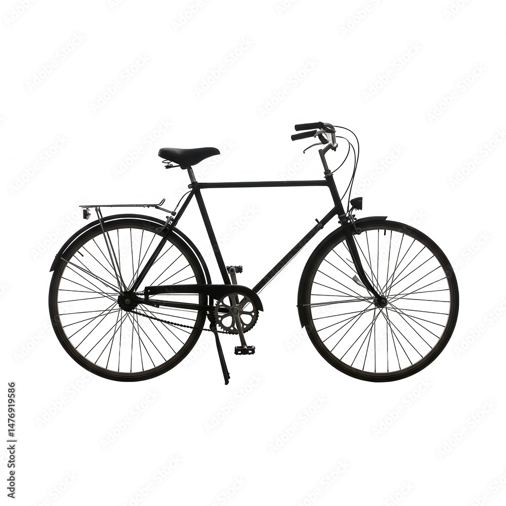 Fototapeta premium Classic bicycle side view isolated on transparent background