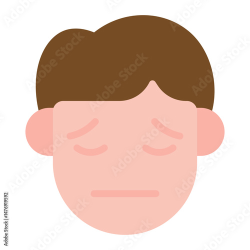 Pensive icon vector image. Can be used for Human Emotions.
