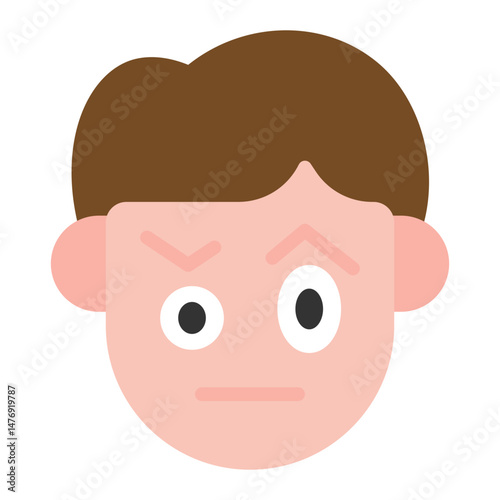 Skeptical icon vector image. Can be used for Human Emotions.