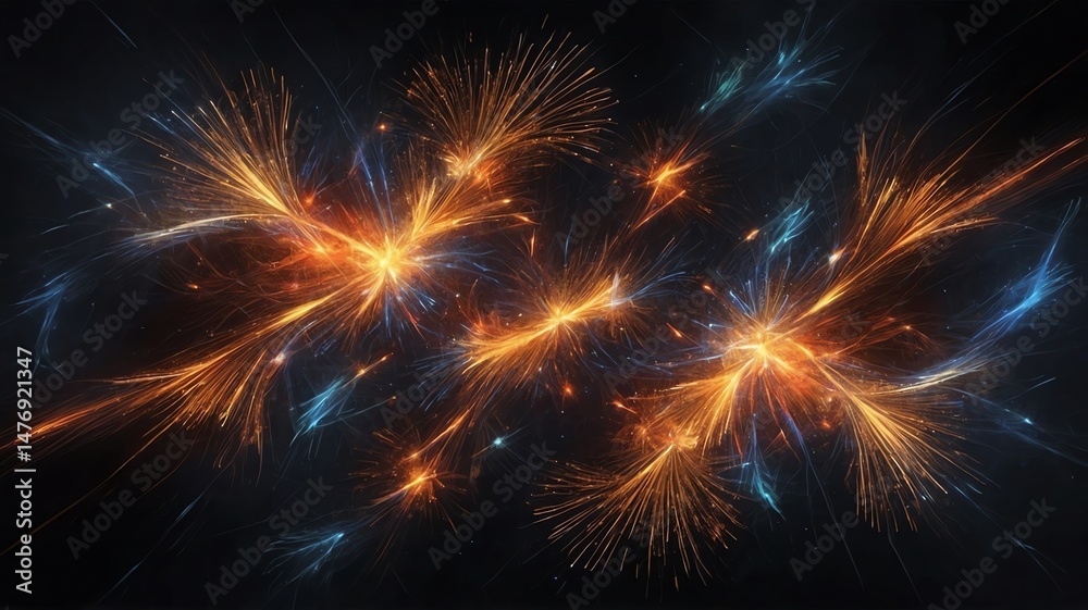 Naklejka premium Dynamic energy bursts illuminating the void with unexpected brilliance and depth