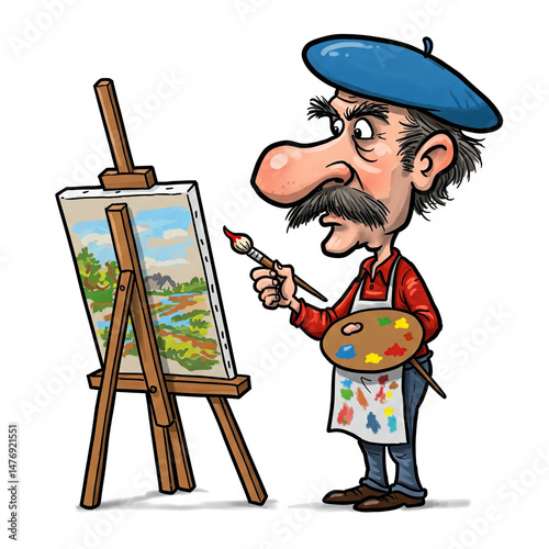 artist caricature on white backgroundcaricature