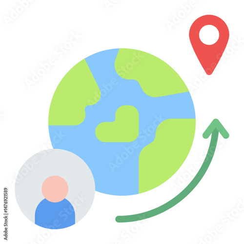 Migration icon vector image. Can be used for Data Science.