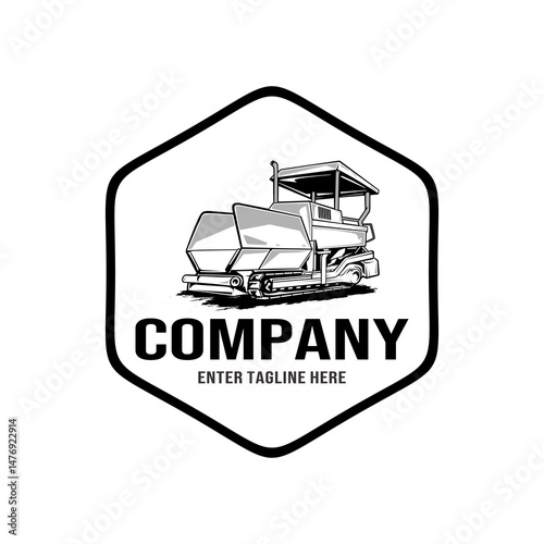 asphalt spreader vector design,asphalt paving,isolated machine,asphalt pavers,heavy equipment illustration,editable asphalt heavy vehicle vector design
