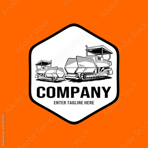 asphalt spreader vector design,asphalt paving,isolated machine,asphalt pavers,heavy equipment illustration,editable asphalt heavy vehicle vector design