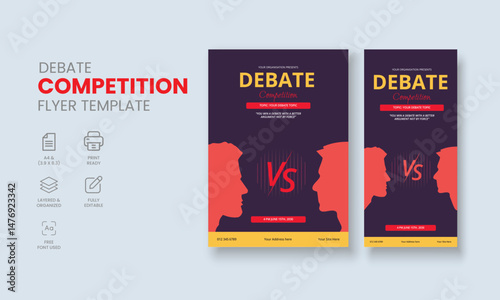 Debate Competition Flyer, Debate Flyer Template, Debate DL Flyer