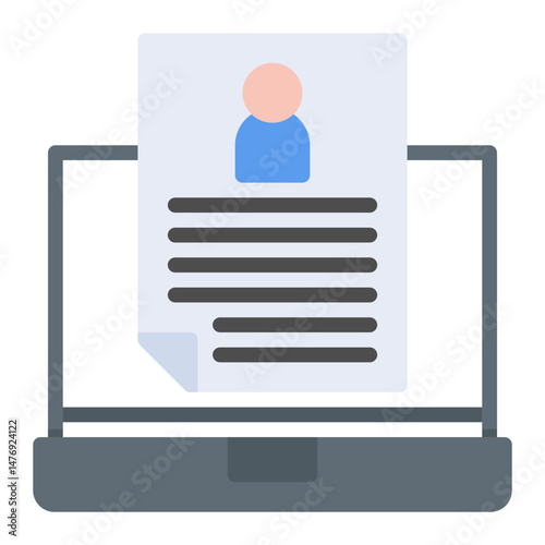 Resume icon vector image. Can be used for 3d Printing.