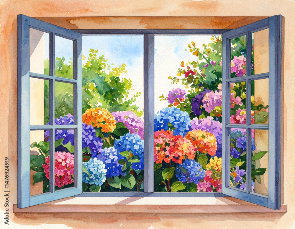 Fototapeta premium Summer flower, beautiful and pure hydrangea - 여름 꽃, 아름답고 순수한 수국