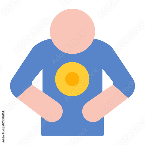 Abdominal Pain icon vector image. Can be used for Body Ache.