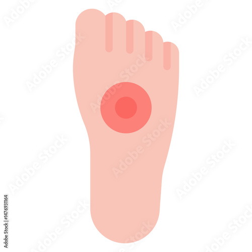 Foot Pain icon vector image. Can be used for Body Ache.