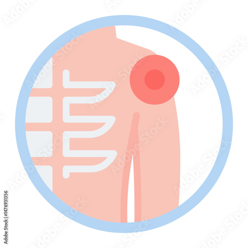 Rotator Cuff Injury icon vector image. Can be used for Body Ache.