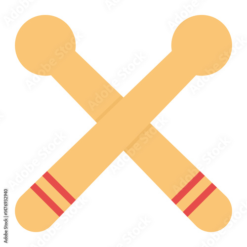 Drumsticks icon vector image. Can be used for Rock and Roll.