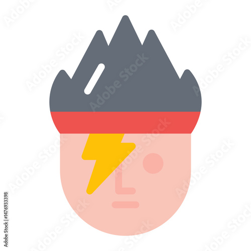 Rocker Hair icon vector image. Can be used for Rock and Roll.