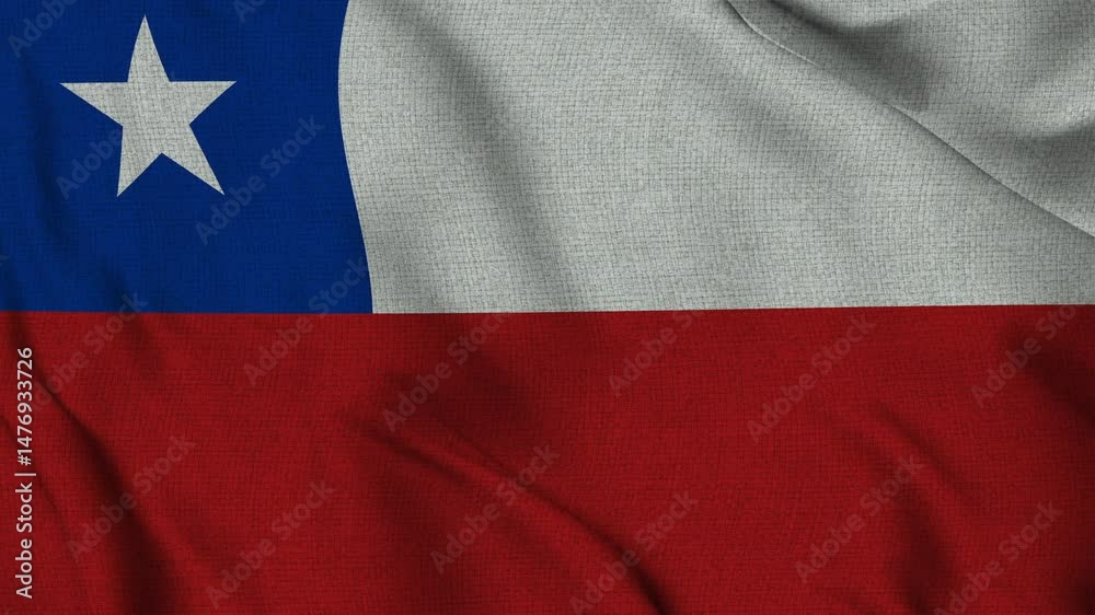 Chile Flag Waving in the Wind – Realistic 4K Animation.