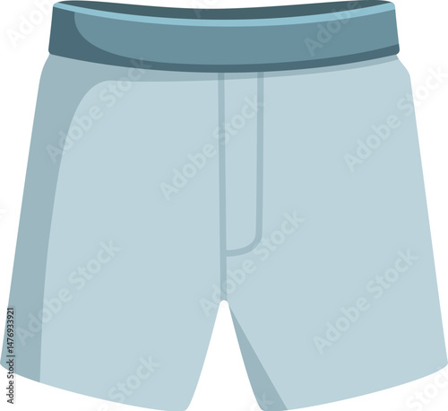 Comfortable boxer shorts featuring a light blue fabric and a contrasting elastic waistband, ideal for everyday wear or relaxing at home