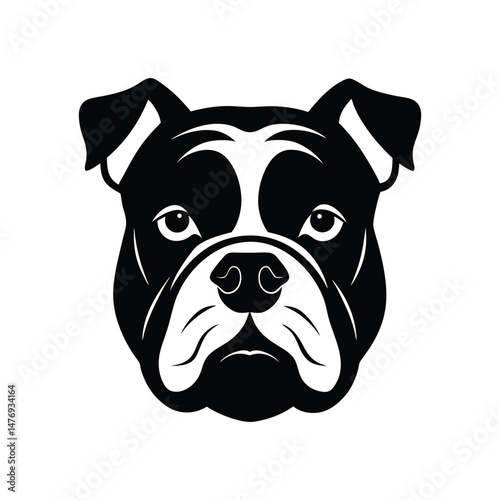 Silhouette art illustration of a Bulldog face.eps