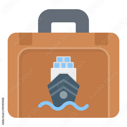 Cruise Suitcase icon vector image. Can be used for Cruiser.