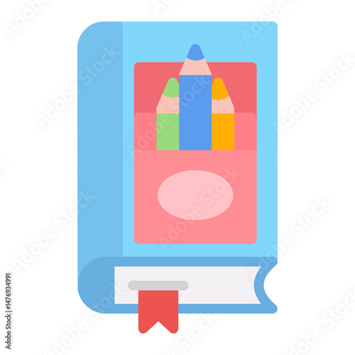 Coloring Book icon vector image. Can be used for Raising Children.
