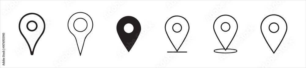 Location icon. Map pointer icon. Point. Locator. Address. Victor illustration Eps 10. Location icon. Map pointer icon. Point. Locator. Address. Victor illustration Eps 10.