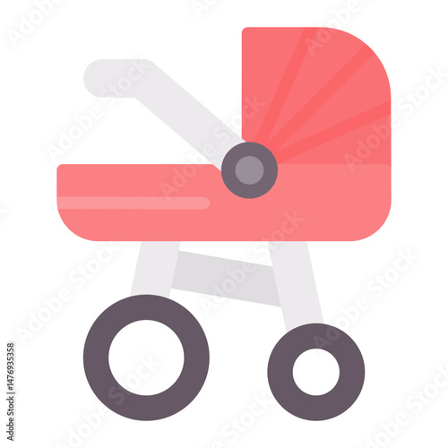 Stroller icon vector image. Can be used for Raising Children.