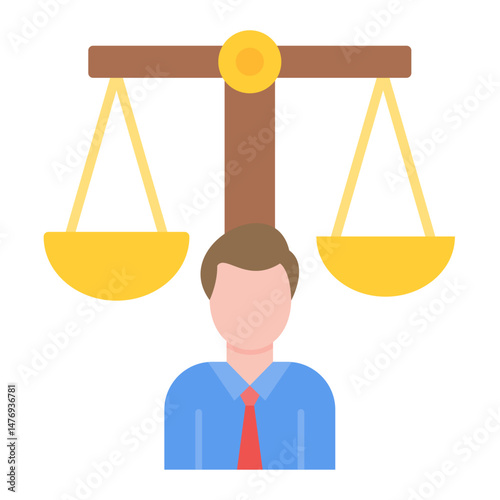 Civil Law Line Color Icon