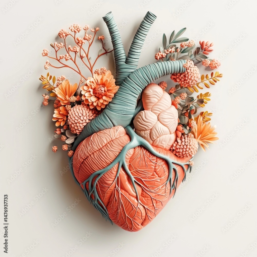 Naklejka premium Celebrating World Heart Day with a unique artistic representation.