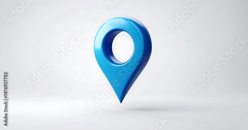 Vibrant Blue 3D Map Pin Location Marker Icon for Navigation GPS App Design