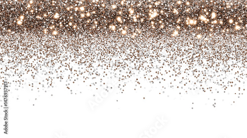 Sparkling glitter showering down with radiant effect  isolated on white background