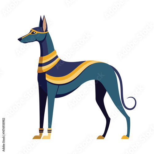Stylized Illustration of the Egyptian God Anubis