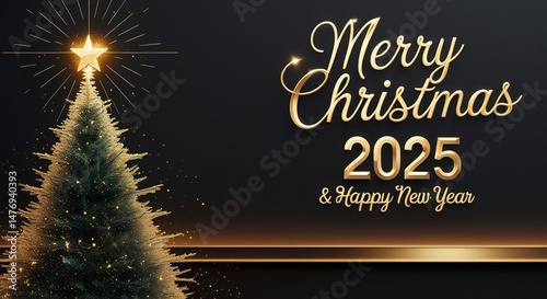 Backgrounds and templates with Christmas themes,The design is luxurious and neutral but still gives a premium impression, Merry Christmas 2025 and happy New year greetings