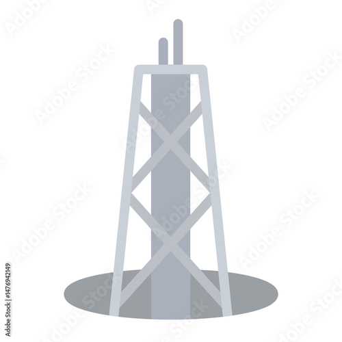 Refinery Tower icon vector image. Can be used for Oil And Gas.
