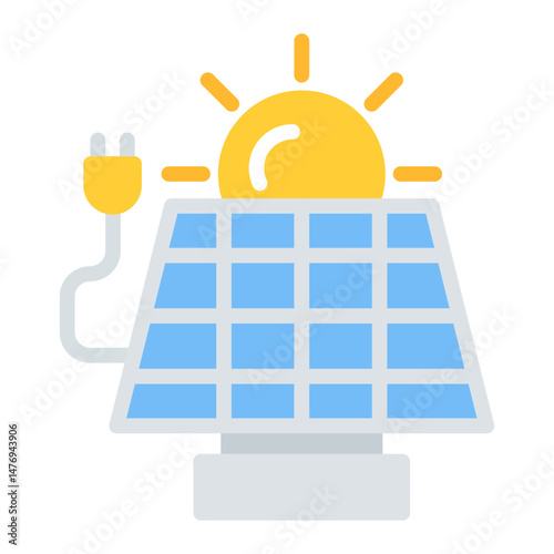 Solar Panel icon vector image. Can be used for Eco Development.