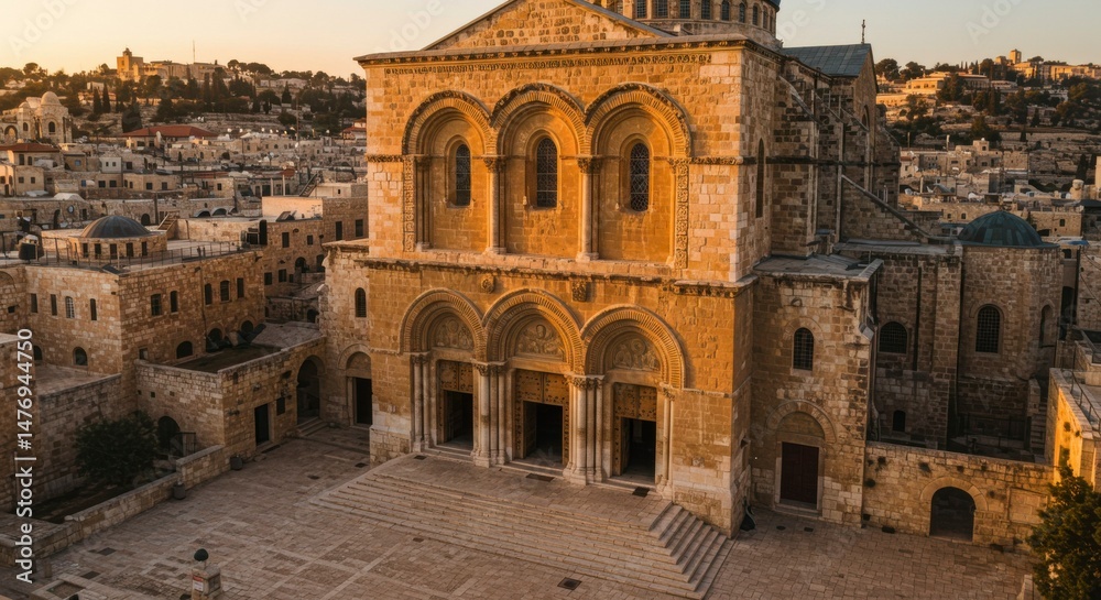 Obraz premium Ancient stone church in Jerusalem