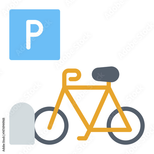 Bicycle Parking icon vector image. Can be used for Parking.