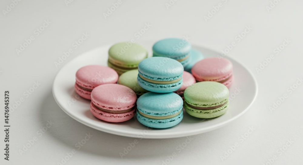 Colorful macarons on a plate Colorful macarons on a plate