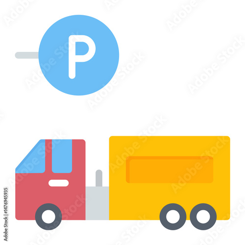 Truck Parking icon vector image. Can be used for Parking.