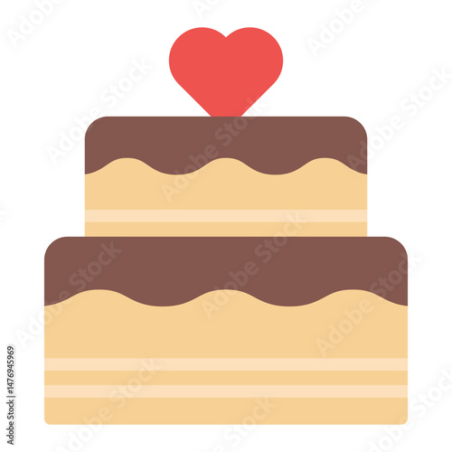 Anniversary Cake Topper icon vector image. Can be used for Anniversary.